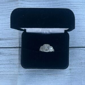 Custom Design 14K White Gold Diamond Engagement Ring 2.48 Carets size 5.25-5.50